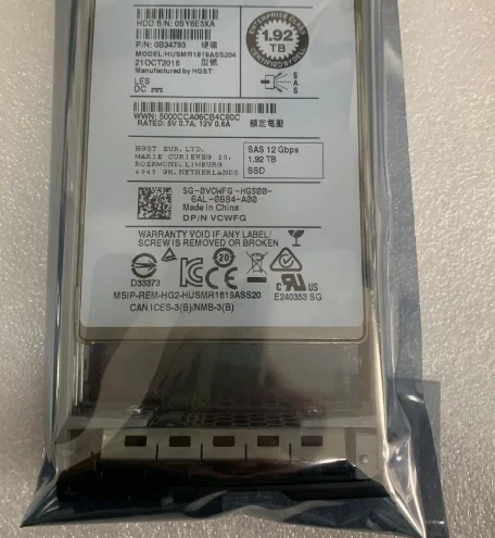 For VCWFG HUSMR1619ASS204 0VCWFG 1 92T SAS SSD 12G hard disk SSD