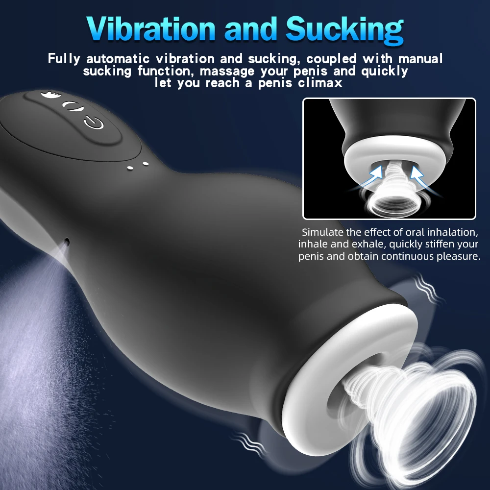 Automatic Vibration Male Masturbator With Real Air Sucking Cup_voghion.com