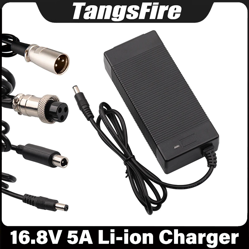 

16.8V 5A Li-ion Battery Charger 4Series for 14.4V 14.8V Lithium Battery Pack Charger DC/GX16/XLR/RCA/GX12 Connector