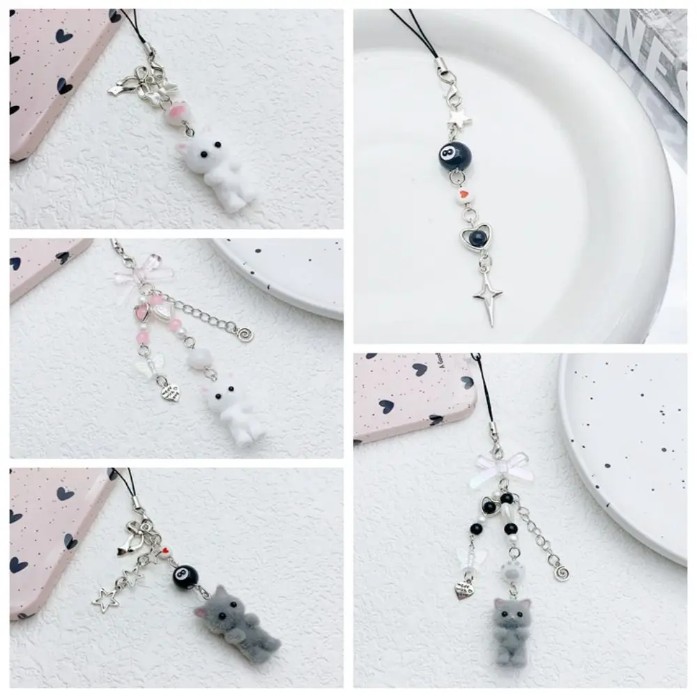 Charming 3D Kitten Phone Lanyard - Anti-Loss Cat Phone Strap Keychain