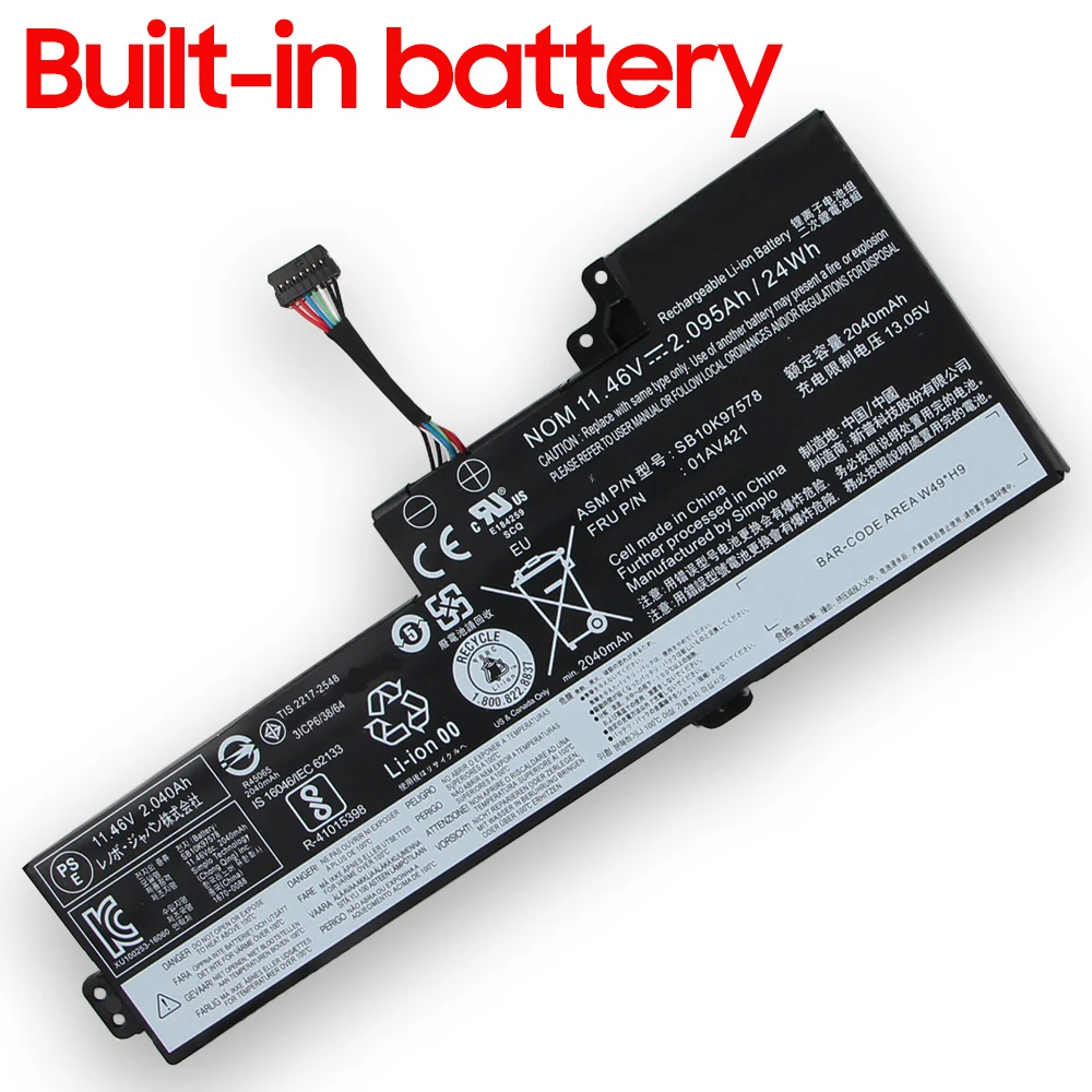 レア 56Wh 新品 ThinkPad T470 T570 T480用バッテリー New Replacement Battery For Lenovo Thinkpad T480 T470 T580 T570