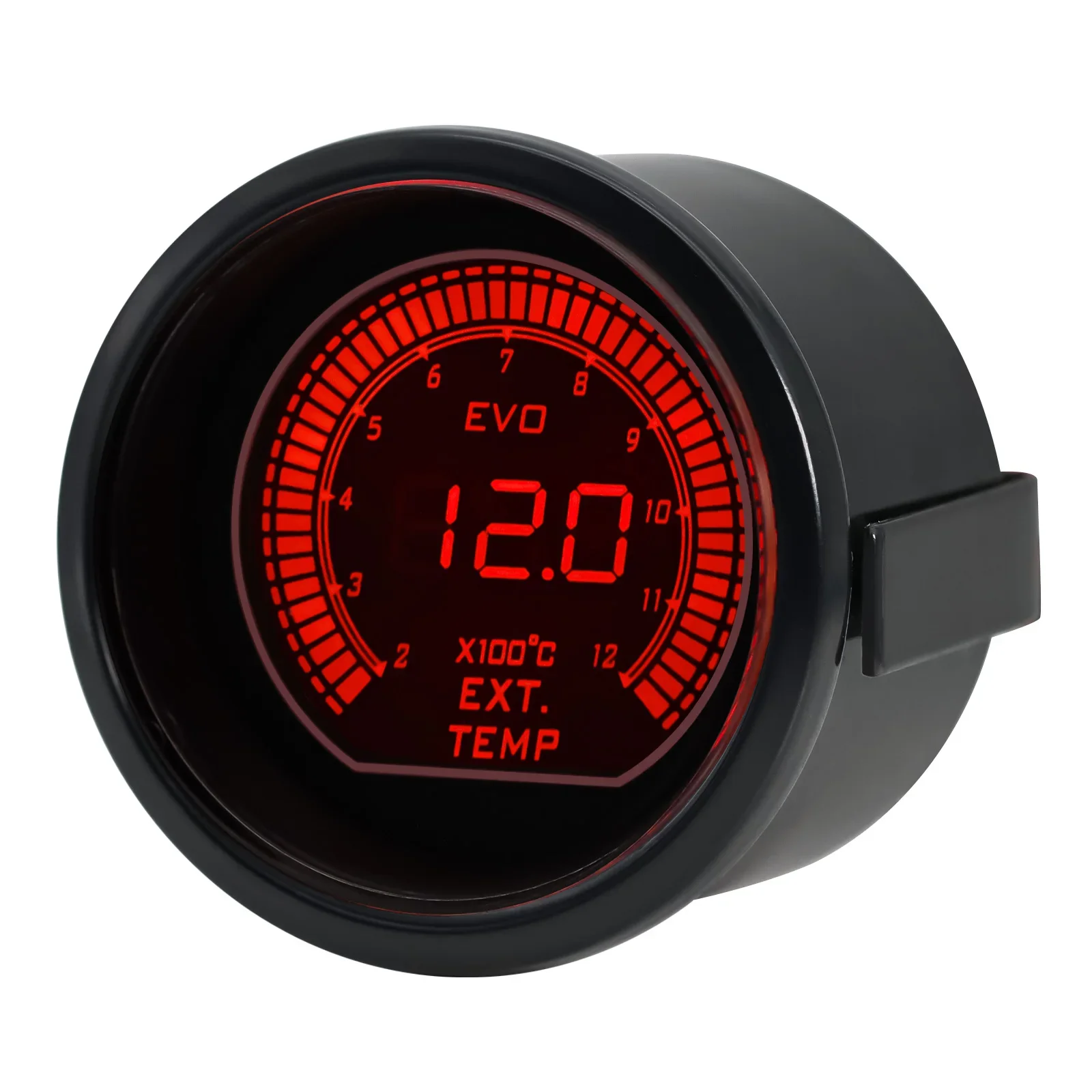 52mm Universal Exhaust Gas Temp EGT Gauge Car LED Digital LED Dual Colors Backlight With Sensor 2~12x100 Celsius For 12V Car