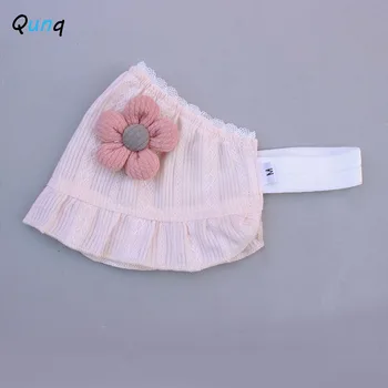 Qunq Summer Thin Applique Floral Kawaii Headband For Baby Girl Fontanelle Cap Newborn Fetal Cap baby Accessories 3