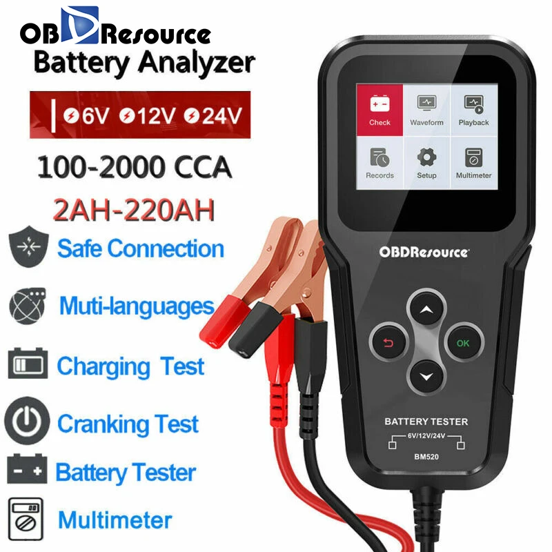 Obdresource Car Truck Professional Battery Tester Automotive 6v 12v 24v