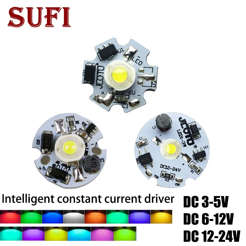 1W 3W LED Lamp Beads Constant Current Driver White Blue Power Circuit Board Lithium Battery 3-5V 6-12V 12-24V Transformer Module |