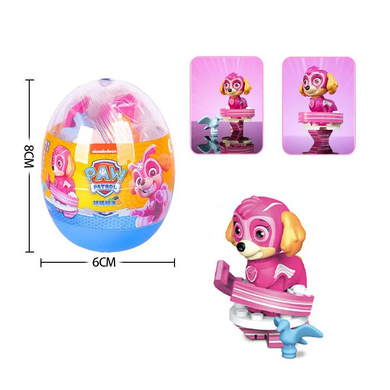 Building Blocks Toys, Paw Patrol Action Figure Toys: 4Pcs/Set Paw Patrol Egg Block Patrulha Canina Action Figure Chase Marshall Skye Rubble pow patrol Supercar Children Toy Gifts