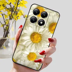 Cover per telefono in silicone TPU morbido con stampa floreale e paraurti neri