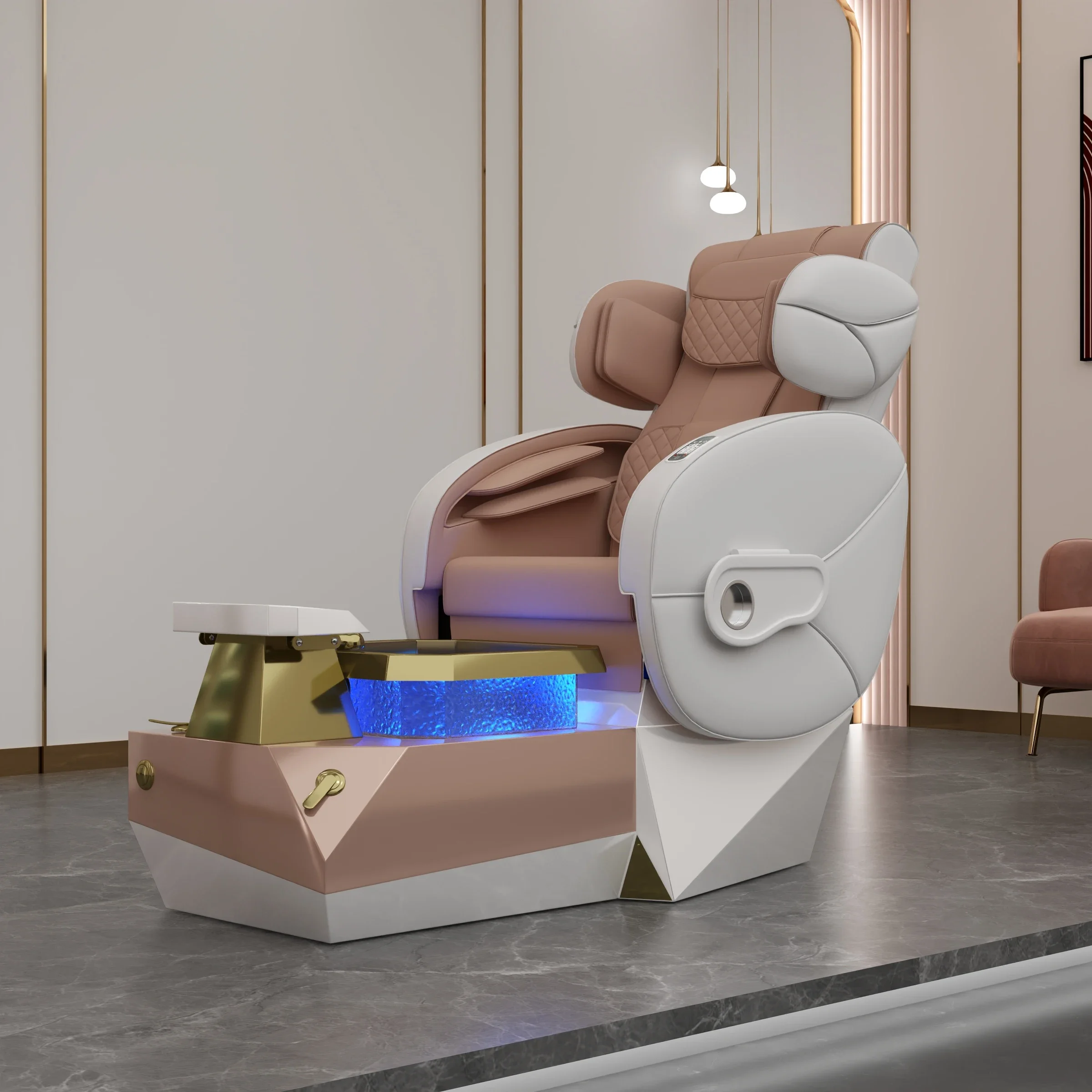 white pink beauty salon foot manicure chair electric nail salon pedicure chair with luxury human touch massage