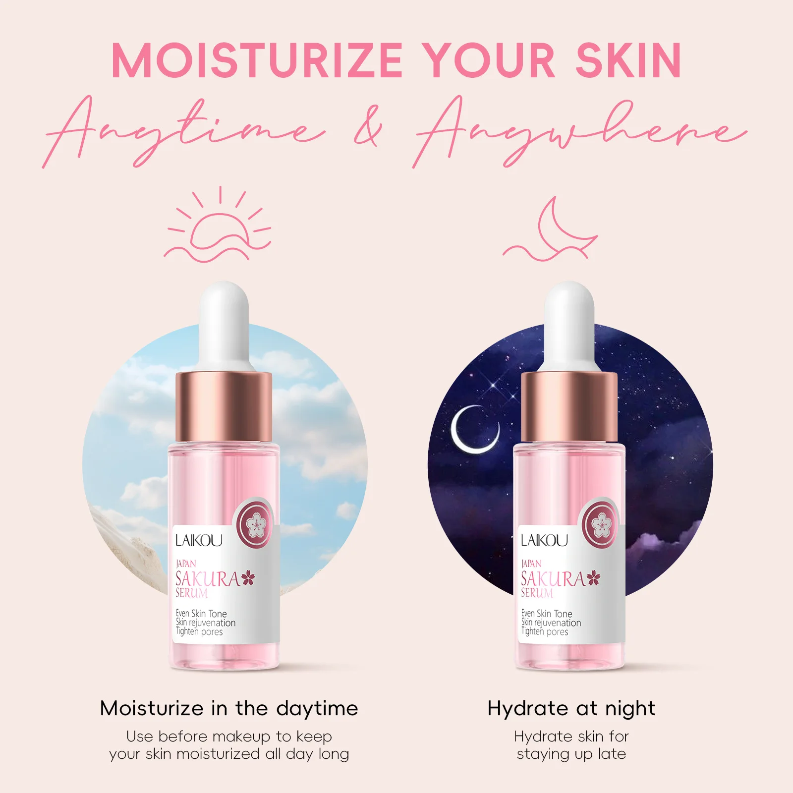 Cherry Blossom Cream Facial Essence With Cherry Blossom Extract Sakura Facial Essence For Facial Firming Moisturizer Hydrating 4