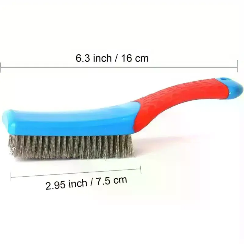 Heavy Duty Stainless Steel Wire Brush With Comfortable Plastic Handle Perfect For Removing Rust, Welding Slag, Dirt, And Paint