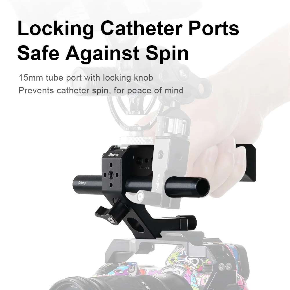 Selens Camera Top Handle Grip with Cold Shoe Mount 1/4 3/8 Screw Quick Release For Sony A7III A73 Series Cage DSLR Cheese Handle 2