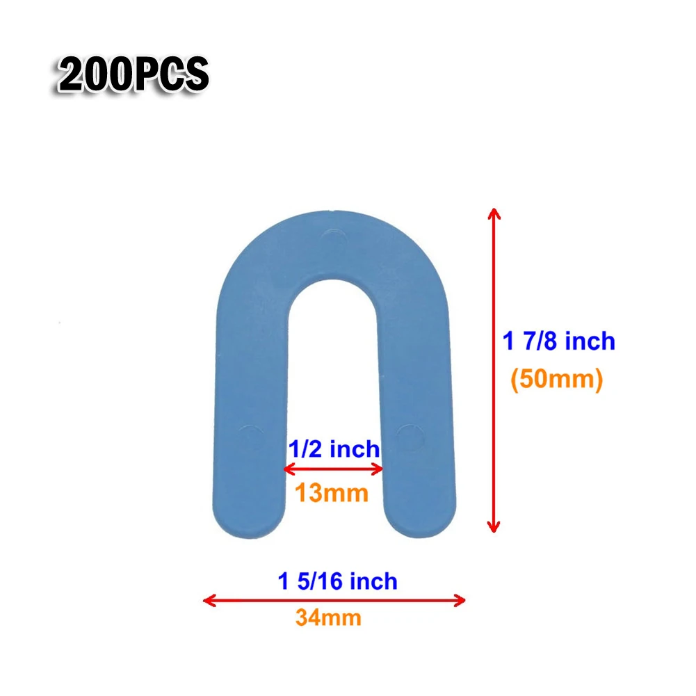 Tile Spacers 200pcs U-Shaped Horseshoe Shims Tile Spacers PP Level Wedges Positioning Clips For Aligning Marble Granite Porcelain