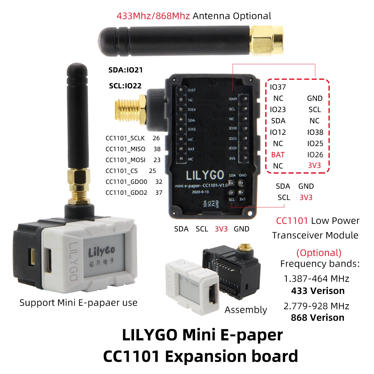 LILYGO® TTGO Mini E-Paper Core esp32 1.02