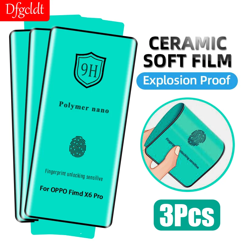 1-3Pcs Full Curved Ceramic Soft Film For OPPO Find X6 X5 X3 X2 Neo Screen Protector For OPPO Reno 5 6 9 10 Pro Plus Not Glass privacy hydrogel film for oppo find x3 pro rene 5 6 a52 a72 soft protective screen protector for oppo reno 4z 2z realme x7 pro