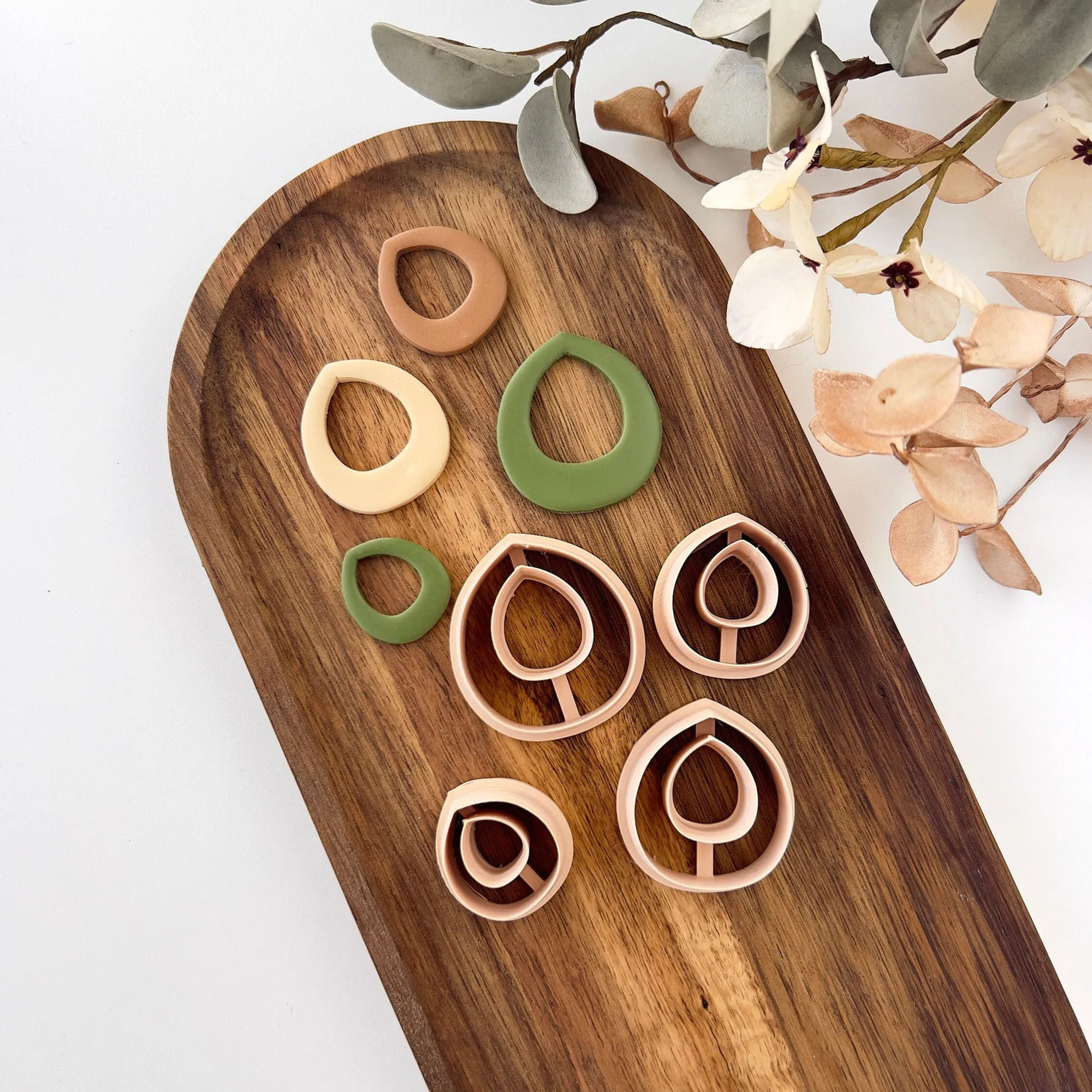 Polymer Clay Cutter 4Pcs/Set Basic Shape Pendant Cutting Molds Earring Making Tool Clay Supplies DIY