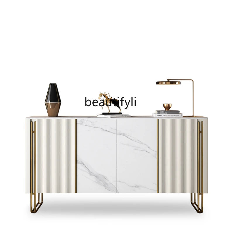 

yj Modern Minimalist Stone Plate Entrance Cabinet Italian Affordable Luxury Style Sideboard Decorative Shoe Cabinet