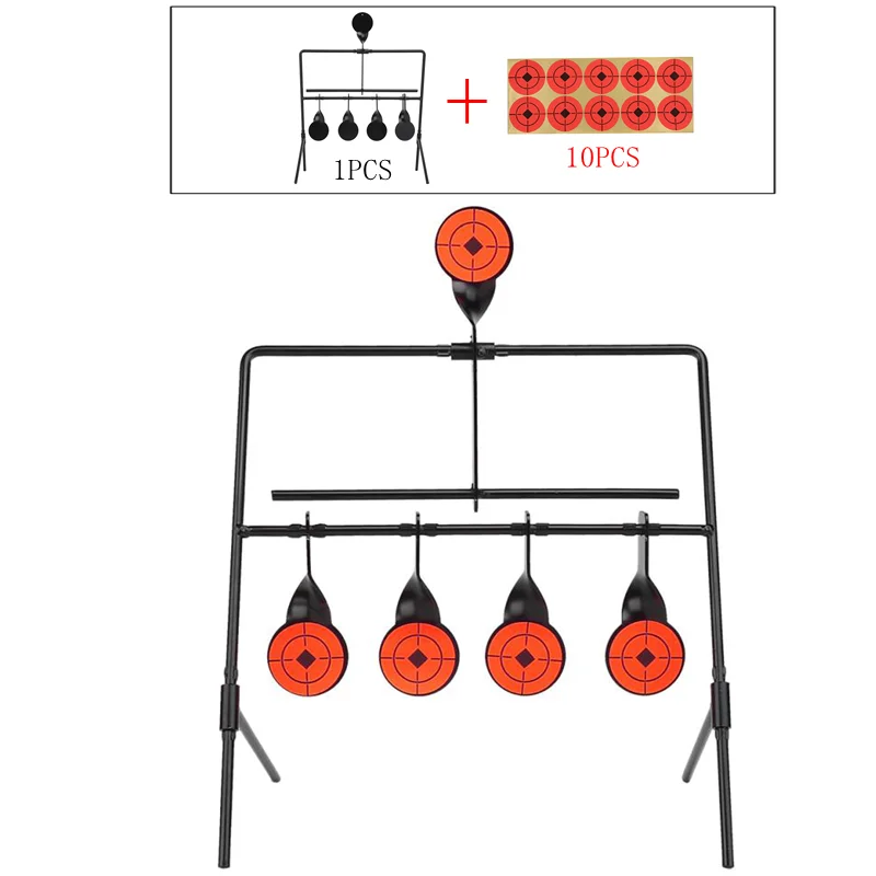 

5Target Rotatable Hunting Shooting Target With Sticker Self Resetting Spinning Pistol Air Gun Rifle Metal Target Set Accessories