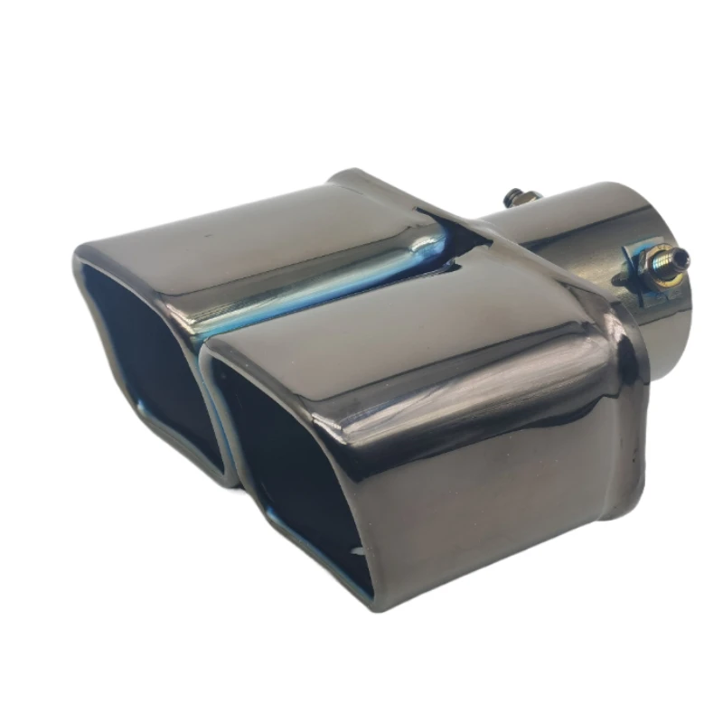 머플러 팁 듀얼 아웃렛 범용 사각형 배기 팁 배기 파이프 스테인레스 스틸 배기 팁 노즐 자동차 테일 스로트 액세서리