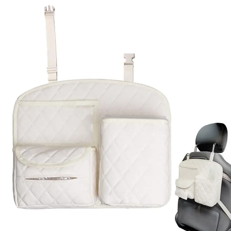 

Universall Car Seat Back Bag Headrest Dust Bin Car Seat Organizer Storage Leather Seat Organizer Protector Auto Accessories