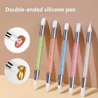 Nail Art Pen Double Head Silicone Flower Sculpting Pen Adjustable Glue Stick Embossing Pen Nail Art Brush Every Home Tool 1