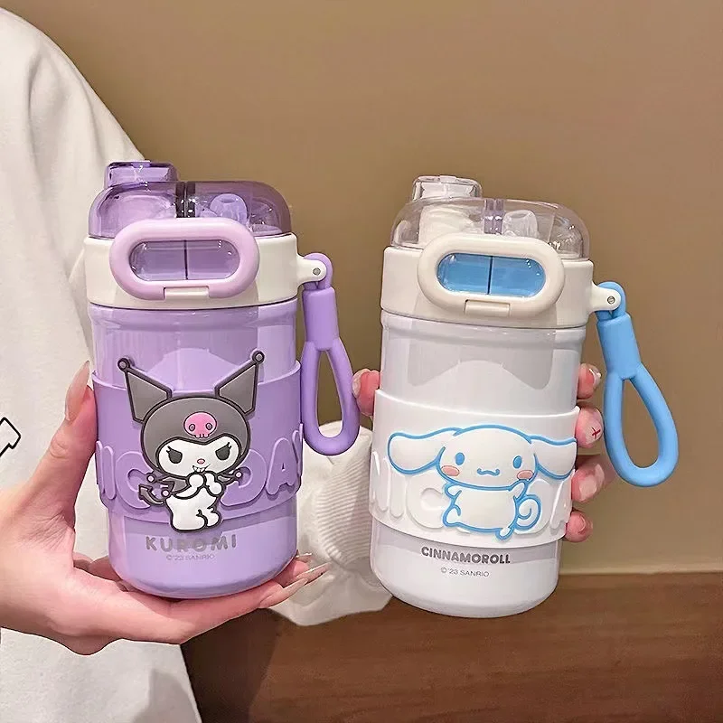 

Детская чашка для воды, соломинка Sanrio, двойной питьевой термос, бутылка, чайник, подарок на день рождения, милый Коричный кофе для девочек