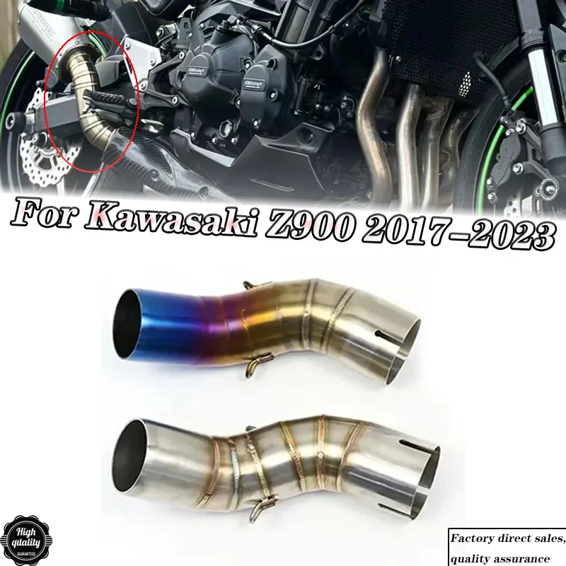 

For Kawasaki Z900 2017-2021 Z900E z900 A1 A2 2017 - 2023 Motorcycle Exhuast Middle Link Pipe Escape Adapter 51mm Connect Pipe