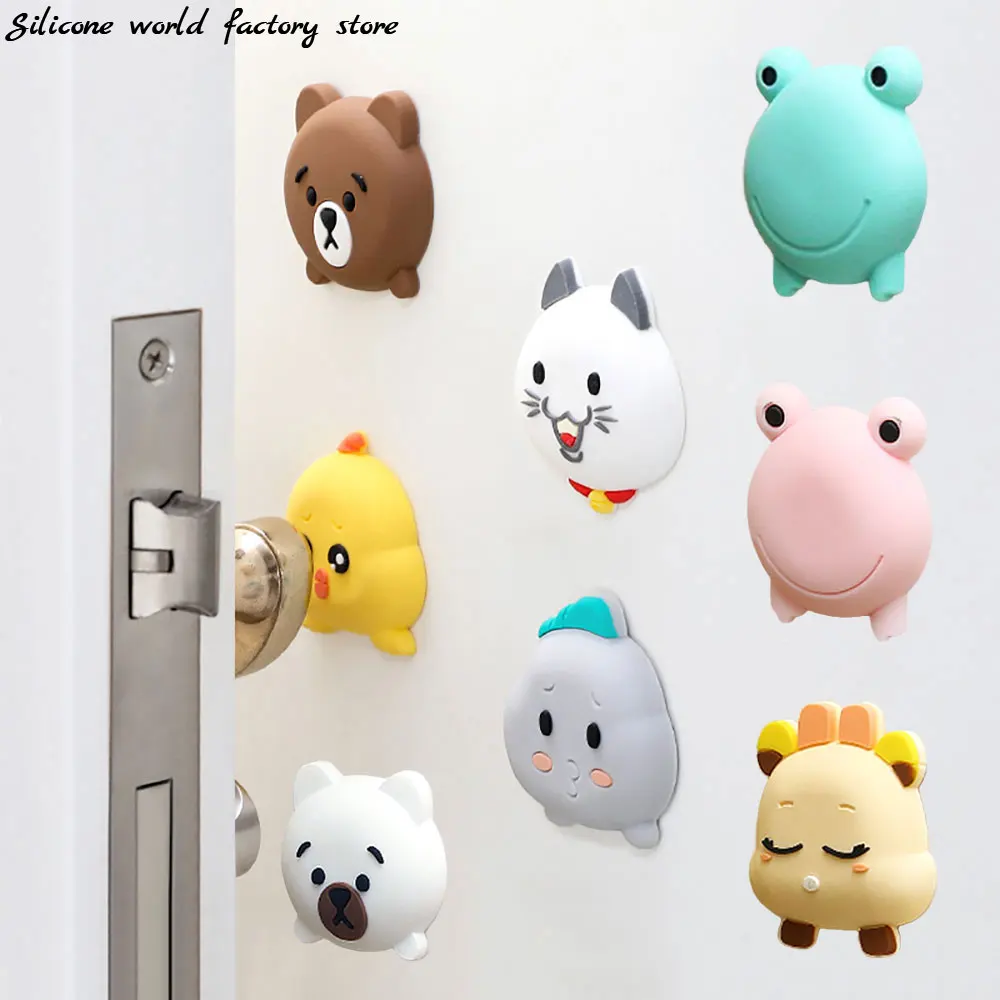 Anti Collision Pads Silicone World Door Handle Anti-collision Pad Wall Sticker Mute Door Stoppers Refrigerator Collision Pad Silent Shock Absorber