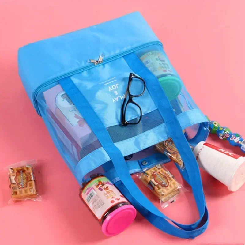 Outdoor Picnic Beach Bag High-capacity Net Transparent Bag Double Insulation Tote Office Lunch Snack