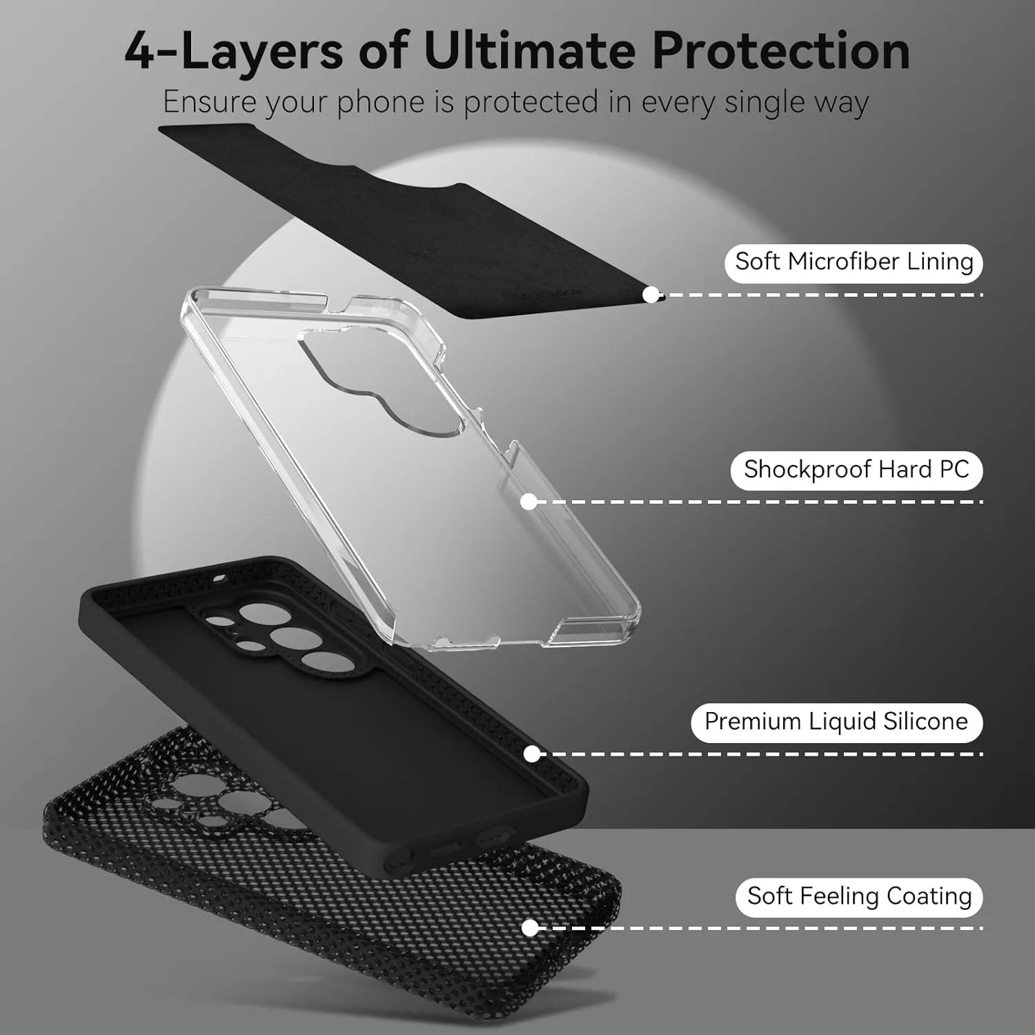 Liquid Silicone Shockproof Phone Case - Pure Color Soft Cover