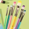 6pcs Professional Artist Paint Brushes Set - Fine Point, Wooden Handles, Nylon Round Pointed Flat Tips Multicolored Paint Brush 6