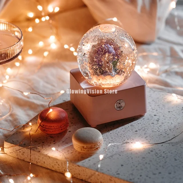 Karácsonyi Hógömb Zenei Doboz Otthoni Dekoráció Dísz Gyermek Ajándék Gyanta Újévi Újdonság Kristály Hópelyhek Golyó - Image 2