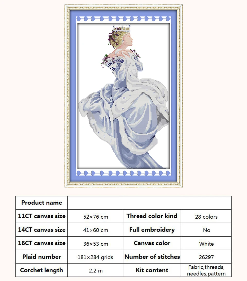 Winter Queen Patterns Counted Cross Stitch Set DIY 11CT 14CT 16CT Stamped DMC Cross-stitch Kit Embroidery Needlework Home Decor