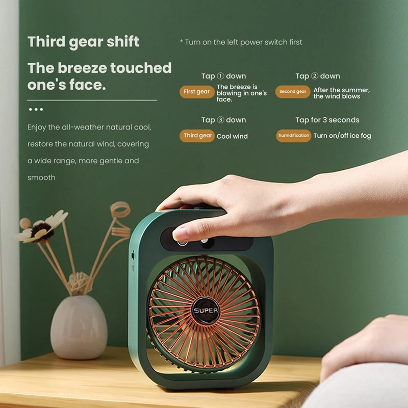 Description Picture 4 of itemConditioning Fan Desk Misting Fan Cooling USB Rechargeable Humidifier Portable Spray Fan With 3 Wind Speeds For Home