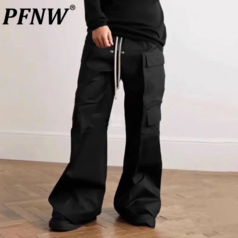 

PFNW Summer Men's Function Casual Techwear Trousers Fashion Pioneer Paratrooper Baggy Outdoor Drawstring Simple Pants 12Z1510