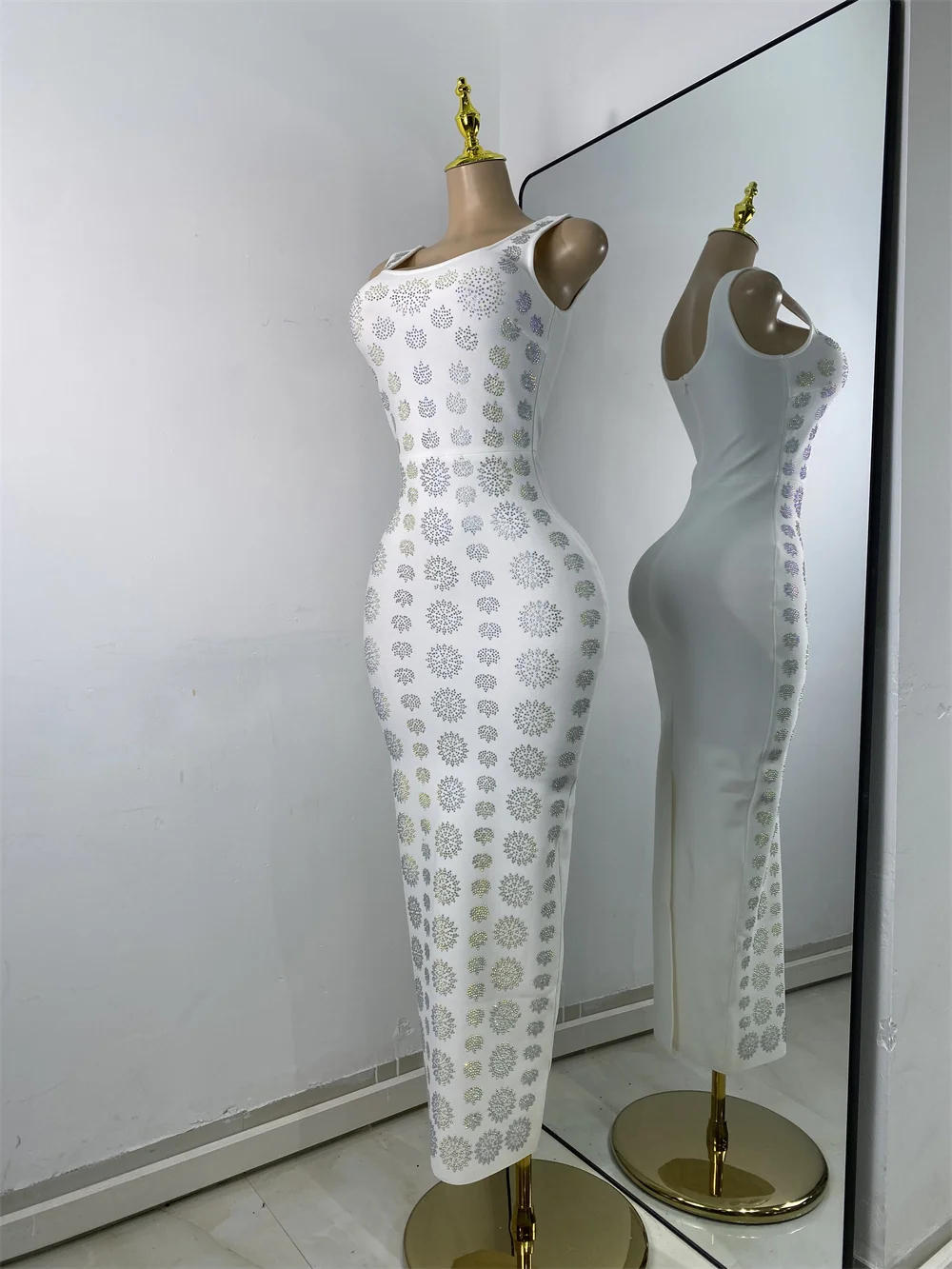 Women Sexy Sleeveless Camisole White Party Bandage Dress Glitter Rhinetones Knitted Stretch Evening Party Bodycon Prom Gown - AliExpress 200000345 Women Sexy Sleeveless Camisole White Party Bandage Dress Glitter Rhinetones Knitted Stretch Evening Party Bodycon Prom Gown - AliExpress 200000345