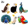 25cm Simulation Stuffed Animal Cute Birds Parrots Toucan Owl Eagle Peacock Plushies Kids Baby Toys Educational Gift For Children 1