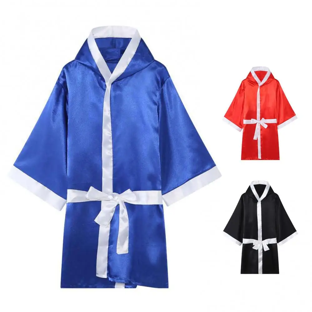 

Unisex Long Sleeve Belt Competition Training Boxing Robe Kickboxing Gown Uniform