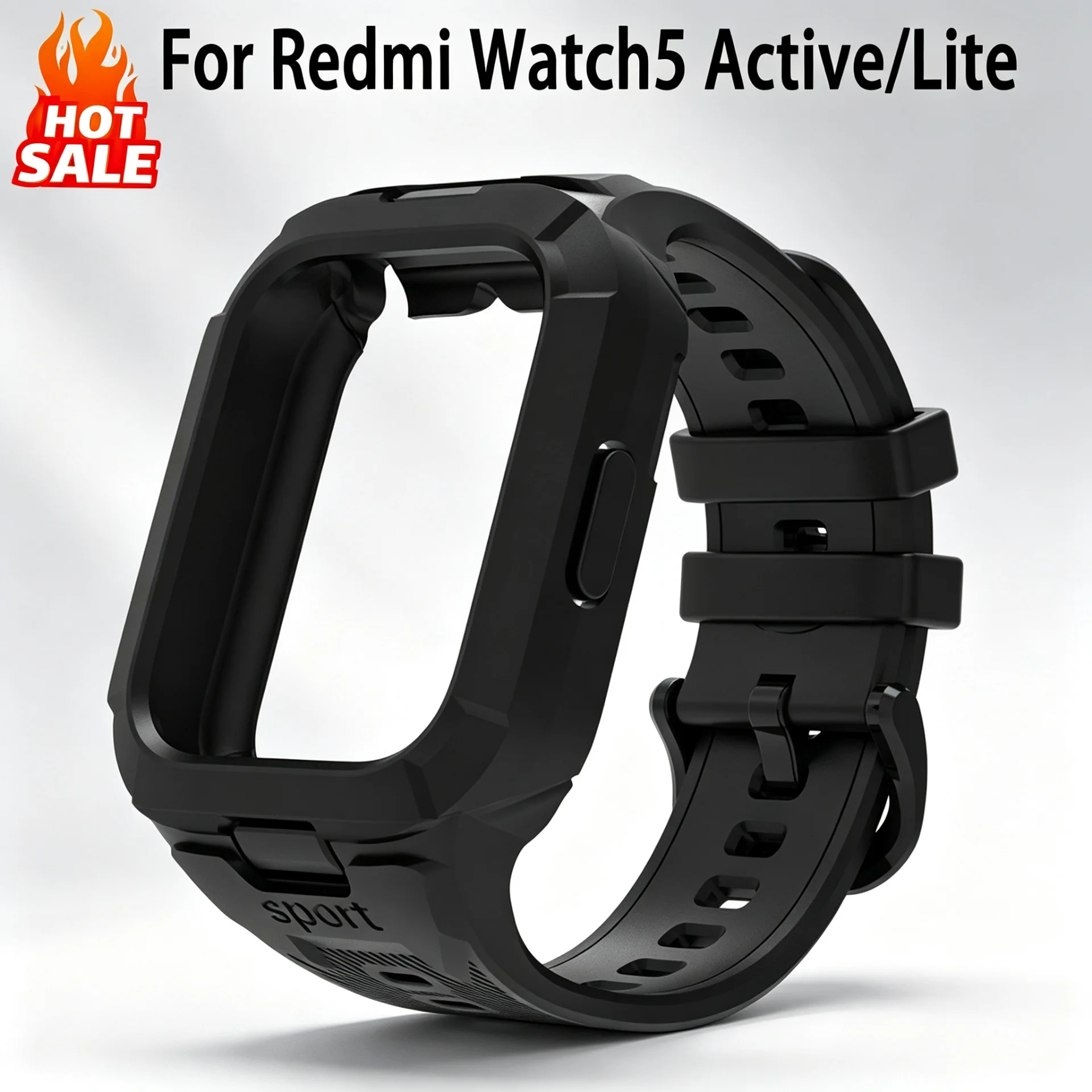 Silicone Strap and TPU Protective Case for Smartwatch - Sport Bracelet Accessory