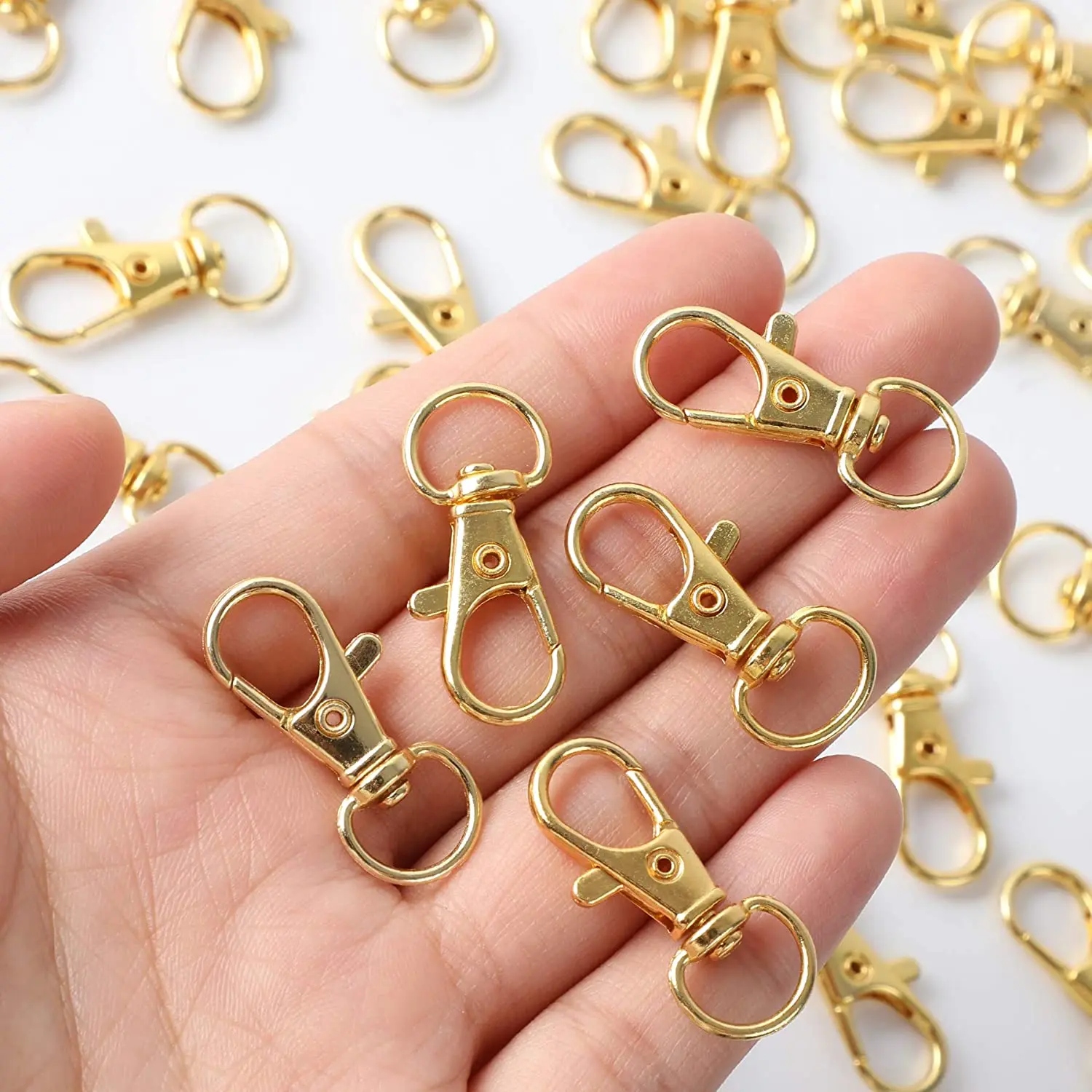 100PCS Swivel Clasps Lanyard Snap Hooks with Key Rings, Key Chain Clip Hooks Lobster Claw Clasps for Jewelry DIY Crafts 6
