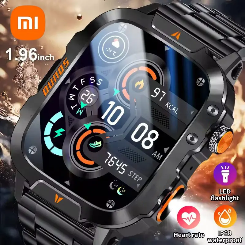 Xiaomi Military Smart Watch Men Waterproof Outdoor Sports Tracker LED Flashlight Bluetooth Call Men Smartwatch For Android iOS 1
