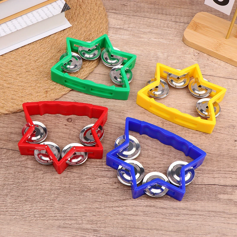 1PC Kindergarten Hand Bells Toys Music Toys Shaking Bells Tambourine Percussion Instruments