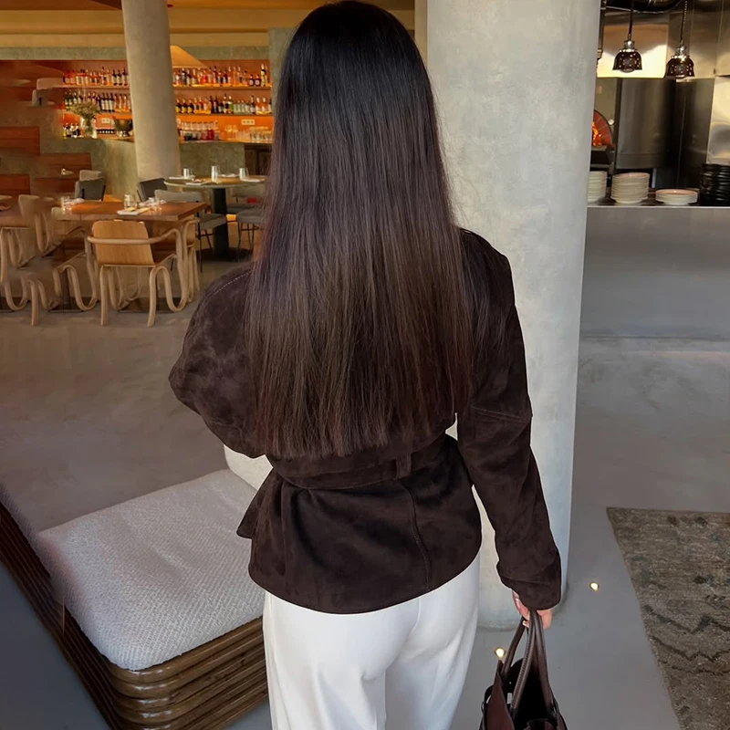 Women’s Retro Suede Lace-Up Jacket 2