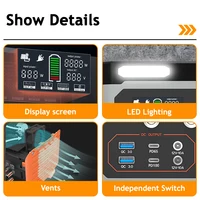 Station d'alimentation portable 600W 100000mAh, générateur solaire d'urgence à onde sinusoïdale pure pour la maison, le camping, l'extérieur, prise EU 8