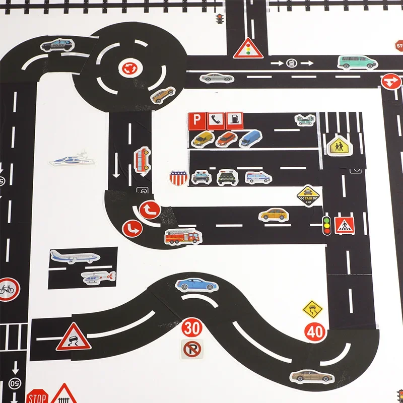 Creative Traffic Railway Road Washi Tape Adhesive Masking DIY Scrapbooking Sticker Label for Toy Car Play