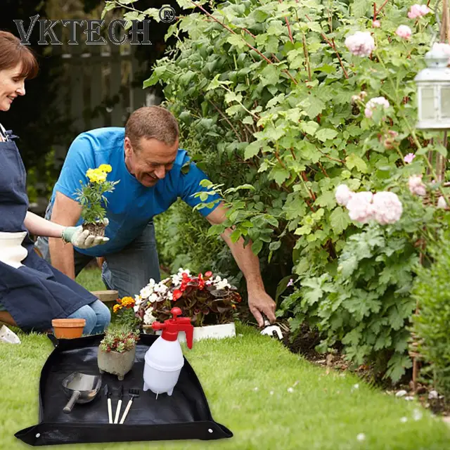 Ültetés Szőnyeg Pe Négyzet Alakú Kertésző Vízálló Növényi Cserepes Vastag Összecsukható Kerti Pad Piszkos Transzplantáló Ponyvás - Image 2