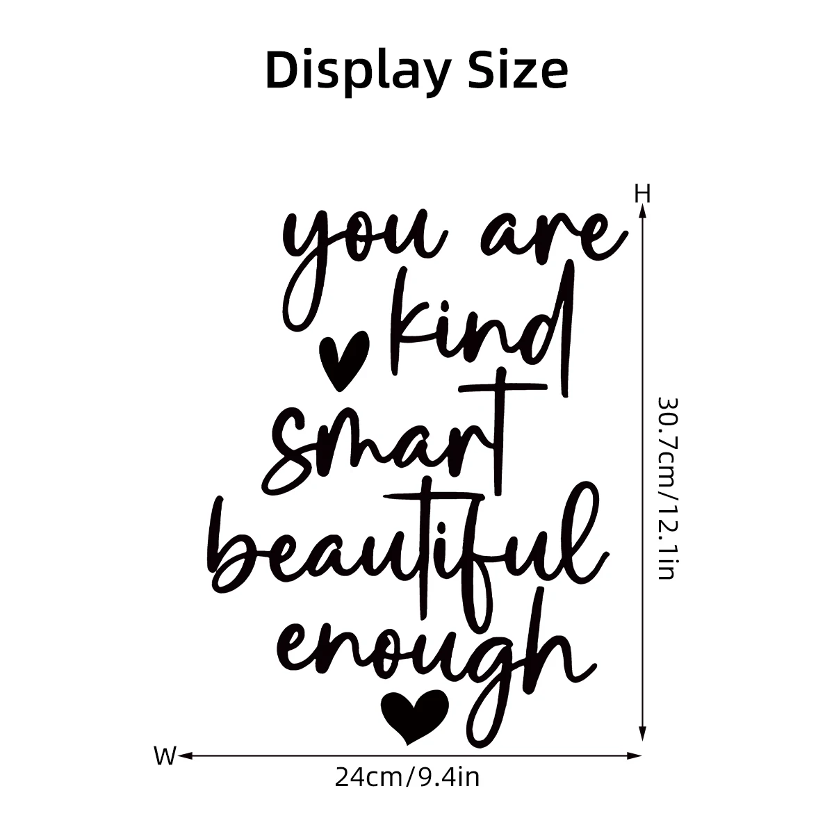 Affirmation Cards ”You Are Kind Smart Beautiful Enough“Art Wall Stickers for Bedroom Cloakroom Mirror Decoration Wall Decals