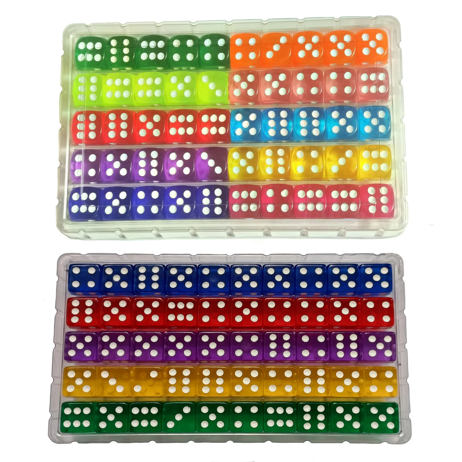 

50/100pcs 16mm Acrylic Dice 6 Sided Transparent Color Rounded Edges Square Corner Dice Table Board Games Party DND Dice