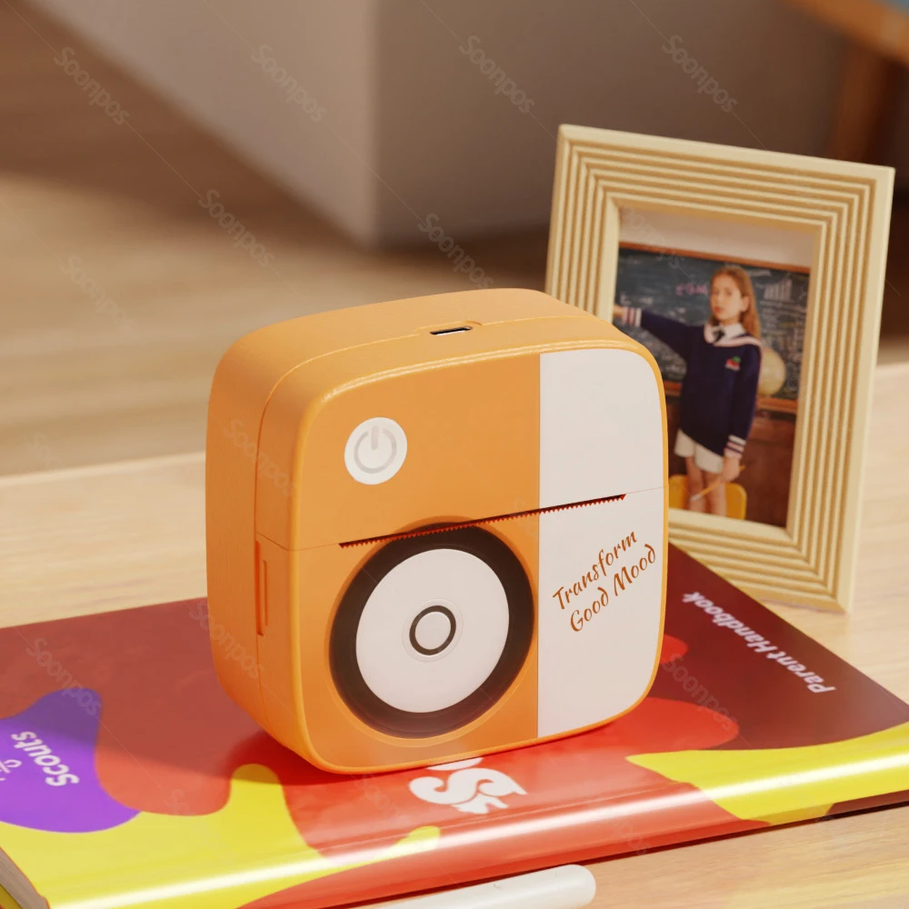 Мини портативный карманный Bluetooth термопринтер Soonpos, этикетка, наклейка для чеков, печать для рождественского подарка, домашнего задания