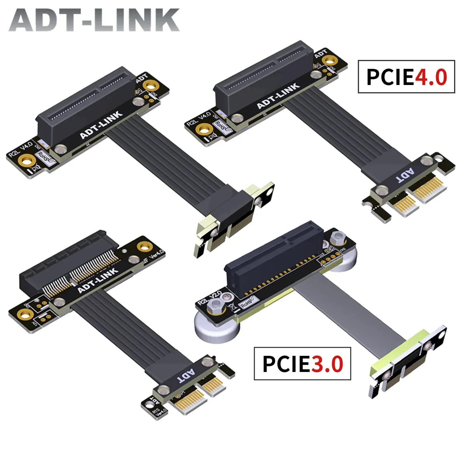 ADT-Link Cavo Prolunga PCI-E 3.0 X16 Maschio-Femmina – R33SF Angolo Piatto, 5 Cm, Per Scheda Grafica Esterna