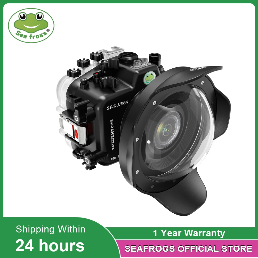 Seafrogs-40M 130ft 수중 카메라 하우징,  알파 7 IV (ILCE-7M4/panas7 IV), 돔 포트 포함 (WA005-F-B-A)